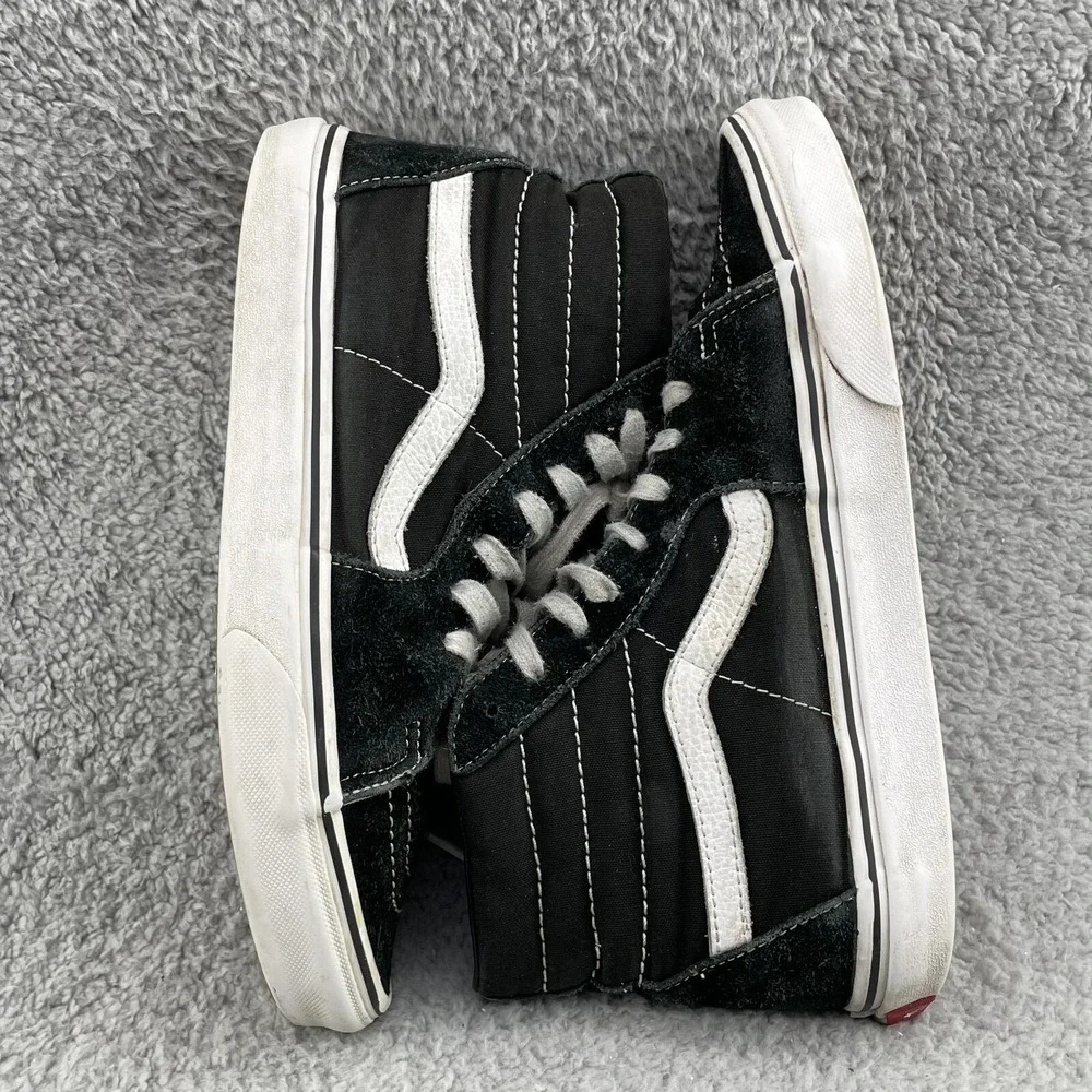Vans Old Skool Shoes Men's 8 Black High Canvas Sneakers Skateboarding Streetwear